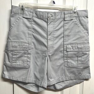 Weekender Light Steel Blue Wide Belt Loops Khaki Cargo Shorts Size 38